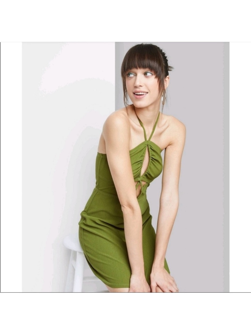 Wild Fable Sleeveless Cut out Bodycon dress  Green Size Large